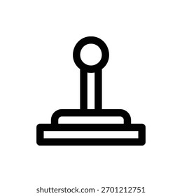 Un dibujo minimalista de línea en blanco y negro de un sello de goma.