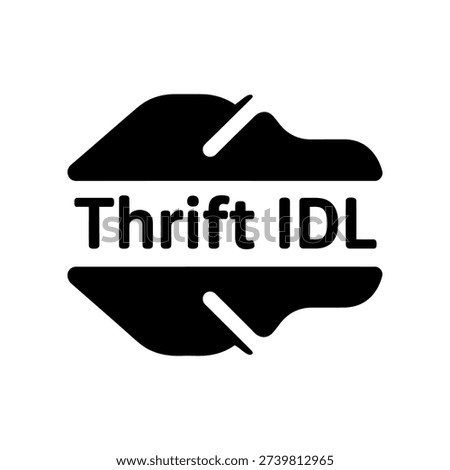 A minimalist black and white logo design for Thrift IDL, featuring a clean and modern aesthetic, perfect for branding and commercial use.