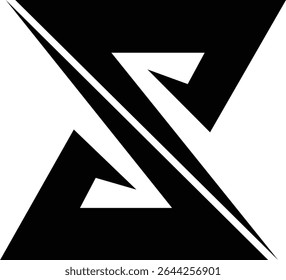 A minimalist black and white logo featuring a stylized letter "Z"