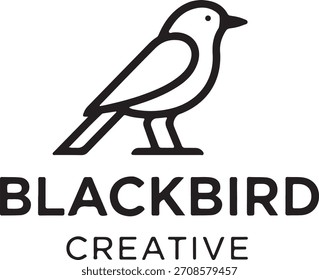 Minimalist black and white logo featuring a stylized bird silhouette above the text "BLACKBIRD CREATIVE". Clean, modern design perfect for branding and identity.