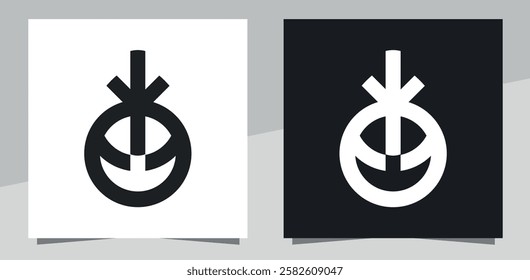 Minimalist black and white Ninja logo design