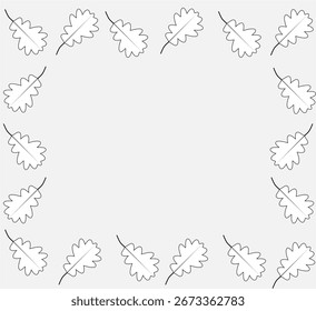 Minimalist black and white oak leaf frame