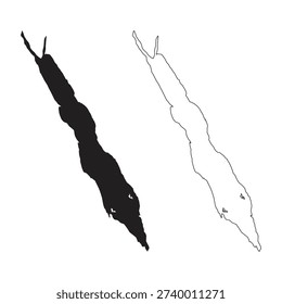 minimalist black and white outline map of red sea region for educational geography and cartography