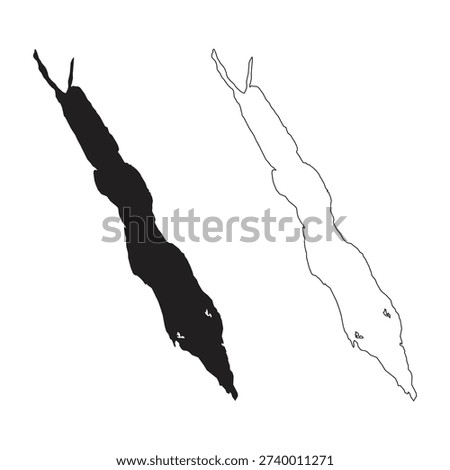minimalist black and white outline map of red sea region for educational geography and cartography