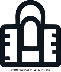 Minimalist Black and White Padlock Icon.