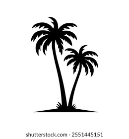 "Minimalist Black and White Palm Tree Silhouette Design"