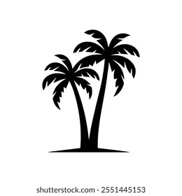 "Minimalist Black and White Palm Tree Silhouette Design"