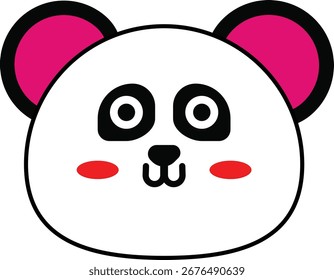 Diseño minimalista de Vector Panda en blanco y negro
