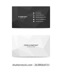 Minimalist Black and White Polygon Business Card Template