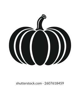 Minimalist Black and White Pumpkin Silhouette Vector