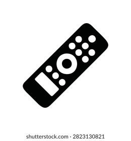 Minimalist black and white remote control icon design with buttons