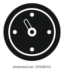 Minimalist black and white round clock icon showing the passage of time 