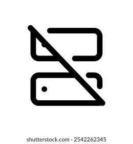 Minimalist Black and White Server Off Icon. Perfect for Web Design, App Interfaces and Digital Branding, Representing Offline Status, Server Downtime and Maintenance Notifications for Digital Platform