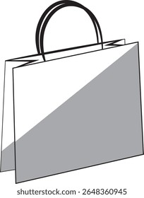  Minimalist Black and White Shopping Papper Bag Vector Illustration for E-commerce and Retail Design