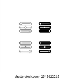 Minimalist black and white slider icons
