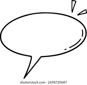 Icono minimalista de la burbuja del discurso en blanco y negro para el concepto de comunicación del Profesional