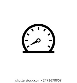 Minimalist black and white speedometer icon for digital interfaces.