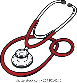 Minimalist Black and White Stethoscope Drawing for Medical Use