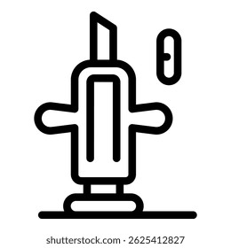 Minimalist black and white syringe icon, perfect for medical and healthcarerelated design