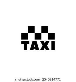 Minimalist black and white taxi service icon.