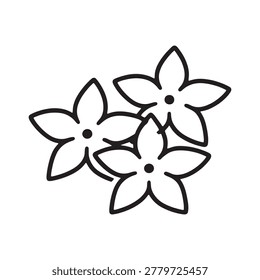 Minimalist black and white Three Star Flowers