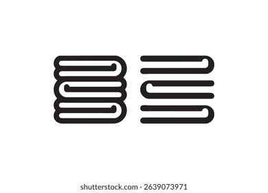 Minimalist black and white towel design with stacked lines.