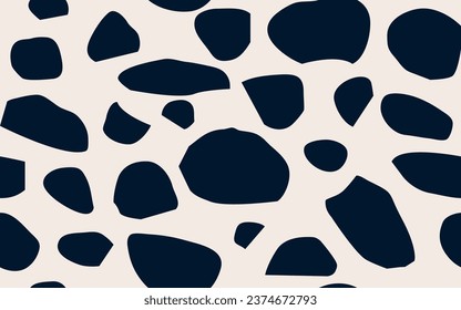 Minimalist black and white trendy abstract print. Seamless pattern. 