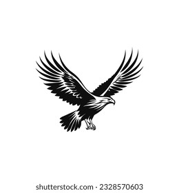 Minimalist black and white vector of an eagle.