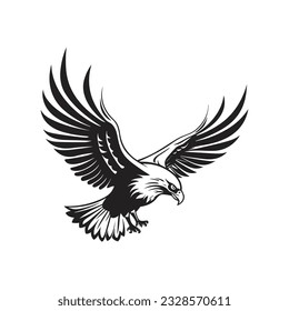 Minimalist black and white vector of an eagle.