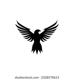 Minimalist black and white vector of an eagle.