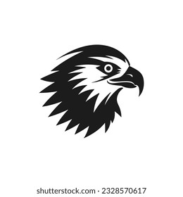 Minimalist black and white vector of an eagle.