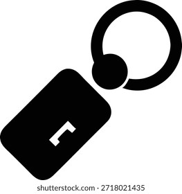 Minimalistisches schwarz-weißes Vektorsymbol eines Schlüsselrings. Ideal für den Einsatz in Website-Design, App-Schnittstellen, Werbematerialien oder Social-Media-Grafiken in Bezug auf Schlüssel, Sicherheit oder Zugriff. Sauber und vielseitig.