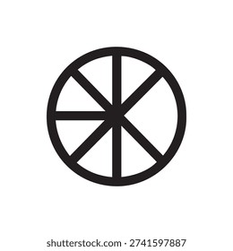 A minimalist black and white vector icon of the Roerich Pact symbol known as the Banner of Peace representing the protection of cultural heritage.