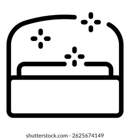 Minimalist black and white vector illustration of a simplified bread loaf icon, perfect for bakery, food, and nutritionrelated designs