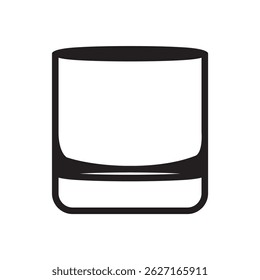 Minimalist black and white vector illustration of a tall glass with a handle and liquid inside. Simple design ideal for beverage, drinkware, or kitchen-related themes