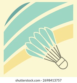 Minimalista Ilustración vectorial en blanco y negro de un volante para el bádminton. Diseño de arte de línea limpio perfecto para logotipos deportivos, marca de fitness, iconos atléticos o gráficos relacionados con el bádminton. Ideal para