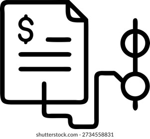 Minimalistische schwarz-weiße Vektorgrafik eines Business-Finanzplanungs-Icons, geeignet für den Unternehmensgebrauch.