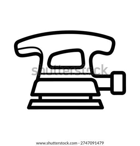 Minimalist black and white vector illustration of a classic rotary phone, ideal for communication, retro, and design projects.