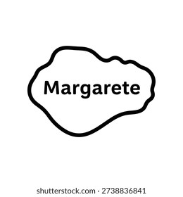 Minimalist black and white vector logo featuring elegant handwritten Margarete calligraphy for branding and personal use.