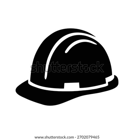 Minimalist Black-and-White Construction Hard Hat Icon