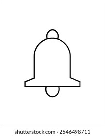 A minimalist black-and-white outline of a bell icon, perfect for representing notifications, alerts, or reminders in  designs