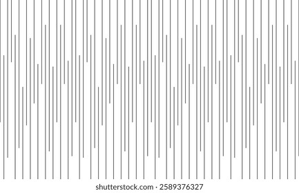 Minimalist Black-and-White Pattern with Vertical Lines of Varying Lengths, Creating an Abstract, Irregular, and Contemporary Geometric Design