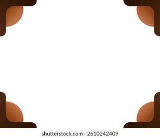 Minimalist blank background with classic brown photo album corner frame