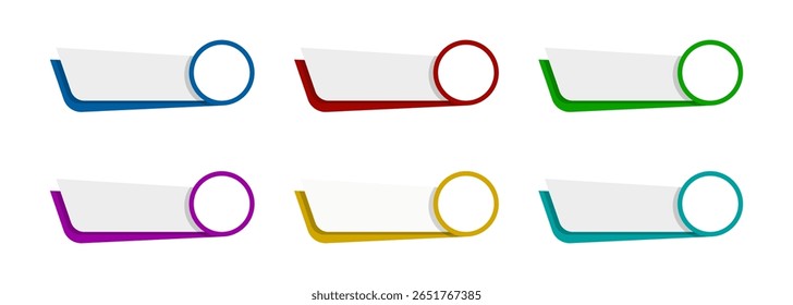 Etiquetas em branco minimalistas com bordas arredondadas em cores brilhantes, perfeitas para realçar texto, organizar tarefas ou projetar etiquetas e adesivos personalizados.