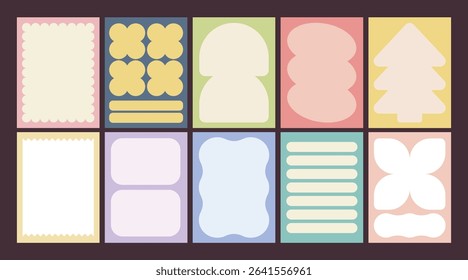 Minimalist blank notes set in soft pastel colors, perfect for planners, journals, and daily organization. Aesthetic layout ideal for printing and digital use.