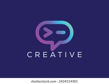 Minimalist blink chat logo design vector template. Creative modern chat logo