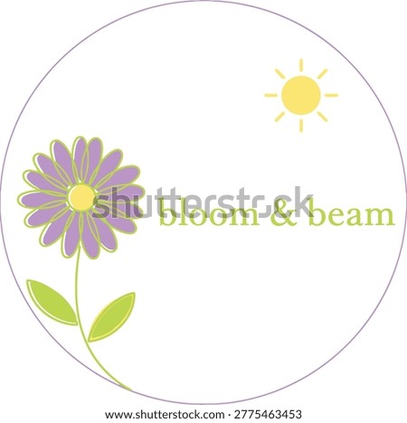 Minimalist Bloom Beam Logo Design Vector Illustration 