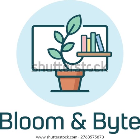 Minimalist Bloom and Byte Logo Design