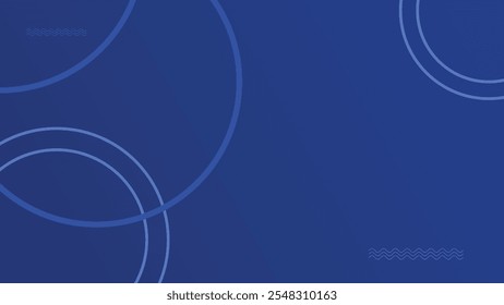 Fondo abstracto azul minimalista con círculos superpuestos y un sutil patrón en zigzag, Ilustración vectorial.
