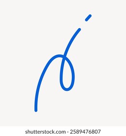Minimalist blue abstract line art on white background. Simple, elegant design with flowing lines. Abstract art emphasizes simplicity and elegance. Doodle illustration vector.